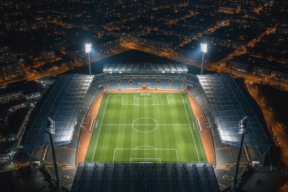Avasi Sportpark kivilágított pályái madártávlatból